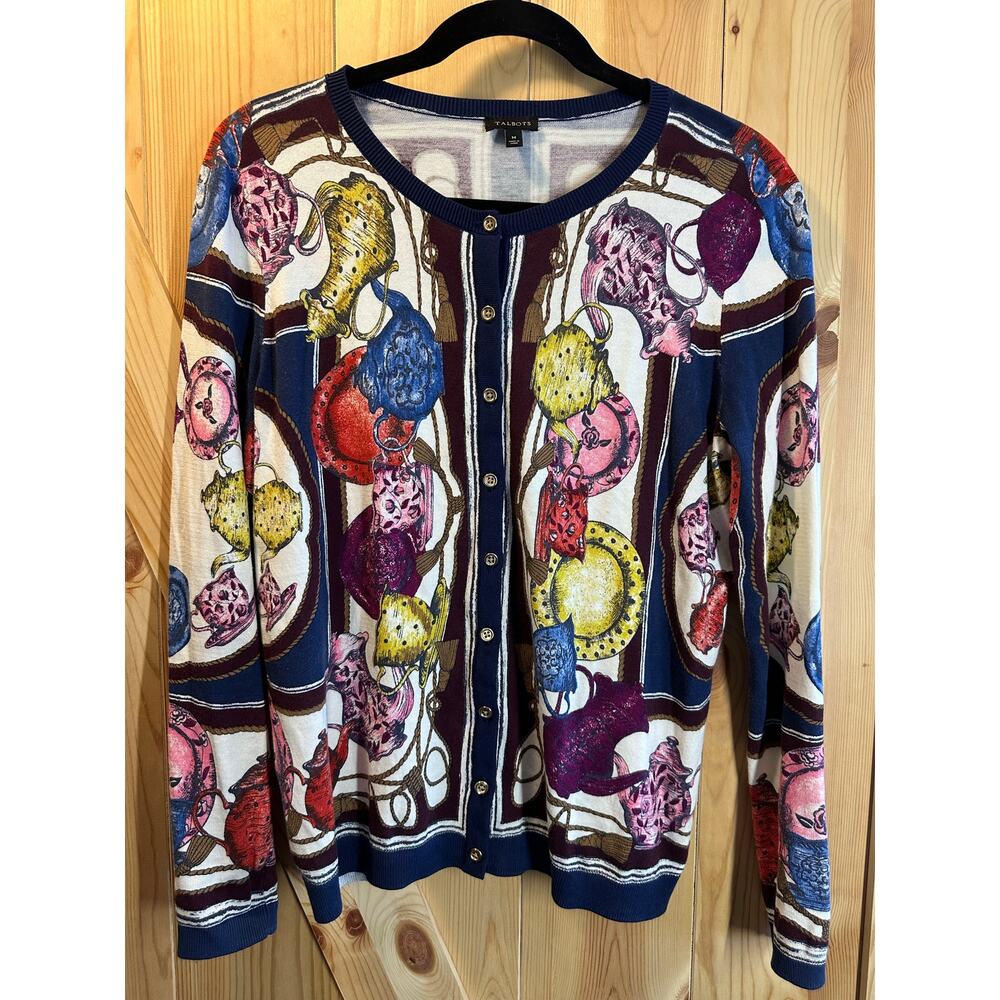 Talbots Women's Tea Party
Print Button-Front
Cardigan Sweater - Size M